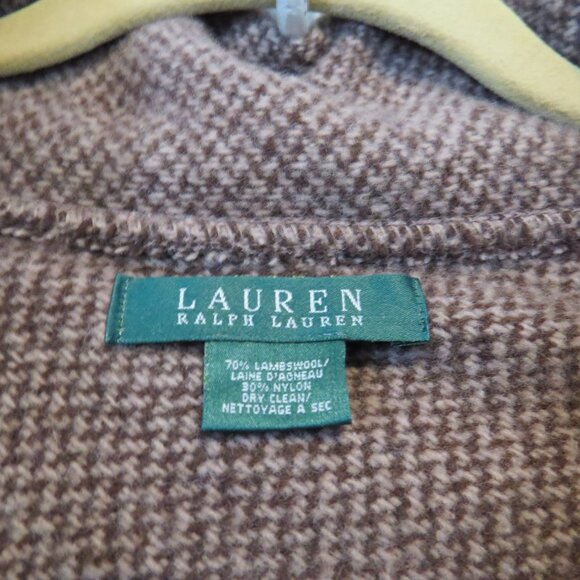 Lauren Ralph Lauren Brown & Tan Patterned Poncho Wrap One Size - Picture 6 of 10